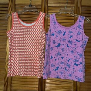 Land’s End Cotton Tank Tops Lot‎ of 2 Purple, Orange Size XS 2-4